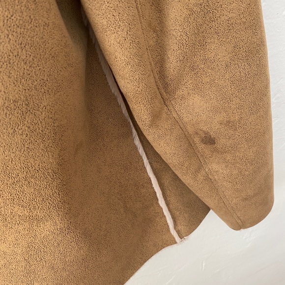 Zara tan faux suede and fur coat M - Picture 6 of 6